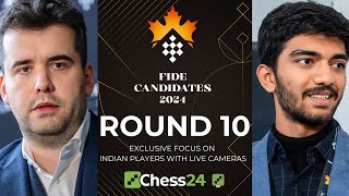 FIDE CANDIDATES 2024 DAY 10  NEPO VS GUKESH PRAGG VS VIDIT [upl. by Aynom224]