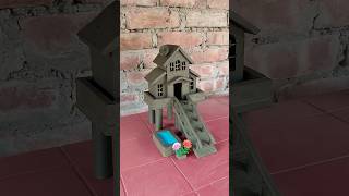 Beautiful miniature clay house making with swimming pool 🏠🌊  clayhouse mudhouse craft [upl. by Nairolf377]