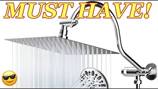 RAIN SHOWER INSTALLATION AND REVIEW  How to Install a Hibbent Rainfall Shower Head Easy [upl. by Yzeerb542]