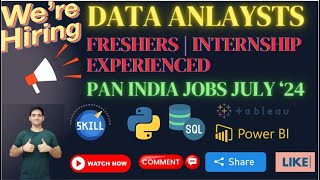 Data Analyst Jobs  Data Analyst jobs for freshers in 2024  Data Analyst jobs in India  WFH Jobs [upl. by Yelad]