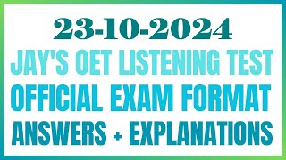 OET LISTENING TEST 23102024 oet oetexam oetnursing oetlisteningtest [upl. by Oberg962]