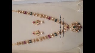 EPISODE1054 22k Gold Indian Pearl Long Chain Designs 2019 [upl. by Corina437]