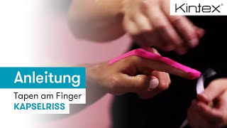 Tapen am Finger Kapselriss  Kintex® Anleitung zum Kinesiologie Tapen [upl. by Luoar591]