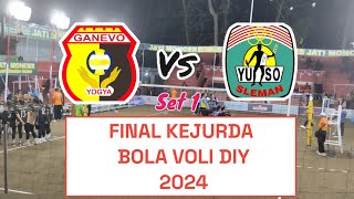 GANEVO Yogyakarta Vs YUSO Sleman Set 1 FINAL KEJURDA BOLA VOLI DIY 2024 [upl. by Market645]