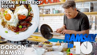 Gordon Ramsay Cooks up Steak Fried rice and Fried Eggs in Under 10 Minutes [upl. by Helbonna]