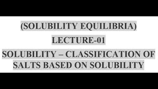 INTRODUCTION  SOLUBILTIY [upl. by Iknarf]