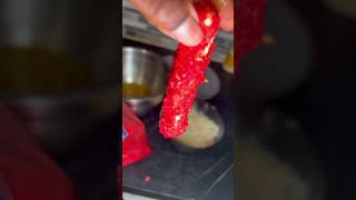 HOT CHEETOS MOZZARELLA CHEESE STICKS foodie trending [upl. by Pavla]