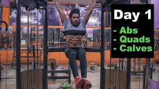 Abs Quads Calves Workout  Day 1  Fat Loss amp Muscle Building Program  Bodybuilding [upl. by Anawait]