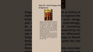 Sept 30  Saint Gregory the Enlightener shorts catholicchurchsaints todayssaint [upl. by Arorua]