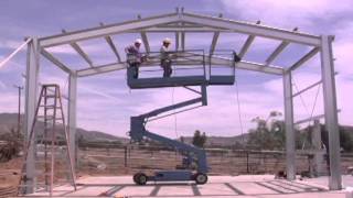 Outback Steel Buildings 14  Install Purlins and Roof XBracing [upl. by Fesuy]