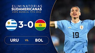 URUGUAY vs BOLIVIA 30  RESUMEN  ELIMINATORIAS SUDAMERICANAS  FECHA 6 [upl. by Cope705]