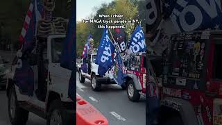 When i cheer for MAGA truck parade in NY this happend Trump 2024 trump usa america [upl. by Niatsirk]