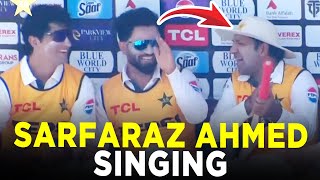 Sarfaraz Ahmed Singing During Match  Pakistan vs Bangladesh  2nd Test Day 2 2024  PCB  M8A1K [upl. by Meras]