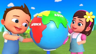 Learn Continents amp Oceans with Baby Globe Puzzle Fun Colors for Kids Geography Fun for ELS Edu [upl. by Agn]