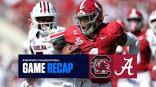 No 7 Alabama SURVIVES upset defeats South Carolina 2725  Game Recap [upl. by Netsirt]