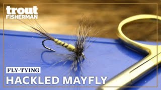 How to tie the Hackled Mayfly  Troutmasters [upl. by Aidiruy]