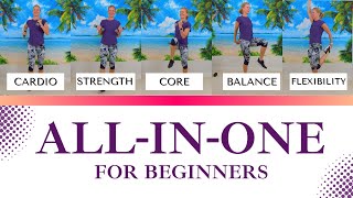 20 min All in One Cardio Strength Balance and Flexibility Workout for Seniors and Beginners [upl. by Nairrad]