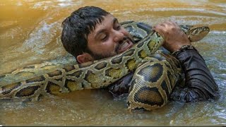 Anaconda Attack Fishing Boy In Water  Ataque de anaconda  fun made movie [upl. by Ellednahc]