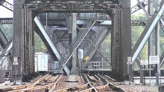 Columbia River Bridge Swinging Back Into Position at Vancouver WA [upl. by Nwahsek979]