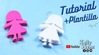 TUTORIAL Muñeca de papel  Guirnaldas  Kirigami fácil para niños  DIY Manualidades  Kelly Sáenz [upl. by Ryann746]