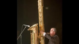 Attilio Berni plays the giant JElle Stainer subcontrabass saxophone [upl. by Dry867]