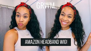 GRWM Amazon Headband Wig CurlyWavy [upl. by Katheryn]