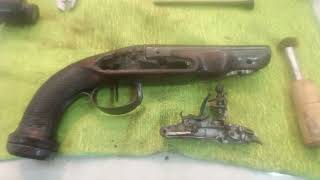 Pistola pederneira europeia 1750 calibre 12quot restauração pela Iberia Espadas Militares de SP [upl. by Pride]