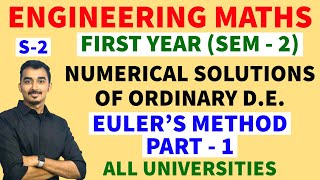 NUMERICAL SOLUTION OF ORDINARY DIFFERENTIAL EQUATION  EULERS METHOD ENGINEERING FIRST YEAR SEM2 [upl. by Ednarb]