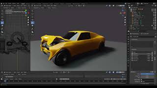 Testing Damaging a Car in Blender with Shape Keys [upl. by Ysdnyl]