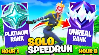 Platinum to UNREAL SOLOS SPEEDRUN in 8 Hours Chapter 5 Fortnite Ranked [upl. by Irita]