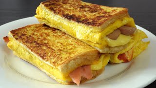 Egg toast  Egg sandwich  Egg cheese sandwich  MOST DELICIOUS  EASY breakfast recipe [upl. by Jankey]