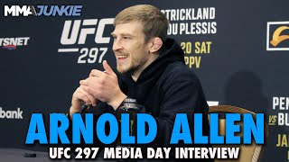 Arnold Allen Reacts to Georges StPierres Prediction For Movsar Evloev Fight  UFC 297 [upl. by Greenwell]