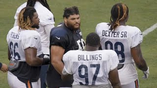 Darnell Wright Gervon Dexter Andrew Billings Press  072324  Training Camp Day 4  Chicago Bears [upl. by Hayilaa]