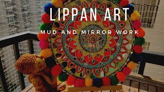 Lippan art Lippan art with mirror work Lippan art wall decor Easy home decor idea 😍 [upl. by Neelram]