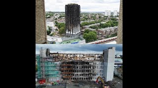 CTS News Side by side comparison of Grenfell vs Spectrum Dagenham fire damage [upl. by Kamp]