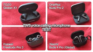 Tozo OnePlus Huawei Xiaomi TWS call microphone test [upl. by Torrey]