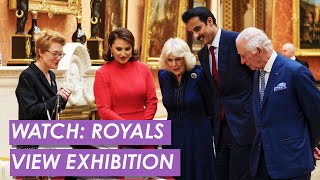 WATCH The Emir of Qatar Views Royal Collection in Buckingham Palace [upl. by Mcnalley]