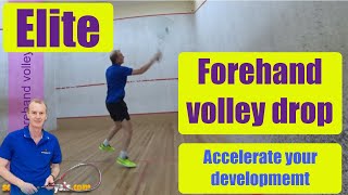 Skills for squash  Elite forehand volley drop [upl. by Kori597]