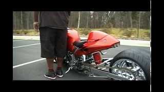 Hayabusa 1300cc custom on air ride fat rear tire amp chromebig boyz toyz dvd [upl. by Weingartner]