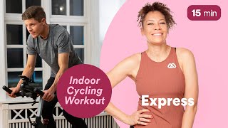 QUICK 15 MINUTE INDOOR CYCLING CLASS  INDOOR WORKOUT FOR BEGINNERS [upl. by Etezzil]