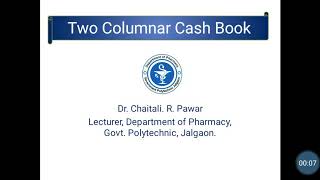 Two Columnar Cash Book DSBM S Y D Pharmacy [upl. by Heddy29]