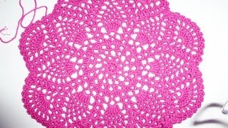 Häkeln mit eliZZZa  Rundes Platzset mit Ananasmuster  Video 02  Pineapple Doily [upl. by Bently]