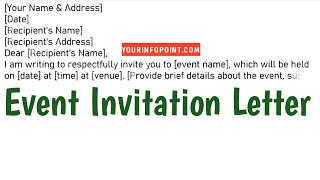 Event Invitation Letter Invitation Letter Format [upl. by Niltyak]