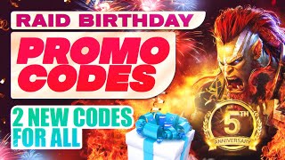 🚨😈Raid 5th Anniversary CODES for ALL😈🚨 Raid Shadow Legends PROMO CODES amp BEST 6 FREE CHAMPS🎂 [upl. by Burrus]