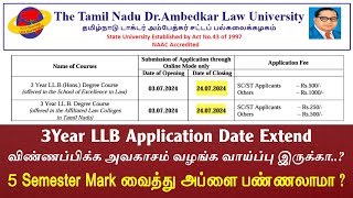 TNDALU Update  3 Year LLB Application Date Extend Possible or Not  Law Admission  2024 [upl. by Omer402]