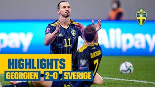 Highlights Georgien  Sverige 20  VMkval  Tung förlust [upl. by Pulcheria]