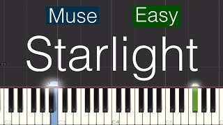 Muse  Starlight Piano Tutorial  Easy [upl. by Barraza]