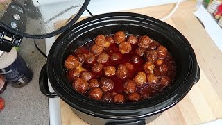 Easy Crockpot Grape Jelly BBQ Meatballs  Easy Party Appetizer Recipe [upl. by Jameson]