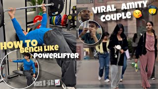 Amity University Shocking Couple  How to Setup Bench Press for Powerlifting [upl. by Duwalt]