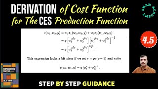 The Derivation of The Cost Function for CES Production Function [upl. by Cann215]